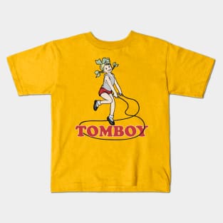 Tomboy - Vintage Styled Illustration Art Kids T-Shirt